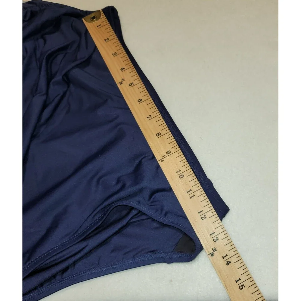 La Blanca Blue Island Goddess One Piece Swimsuit Ruched Plus Size‎ 16W